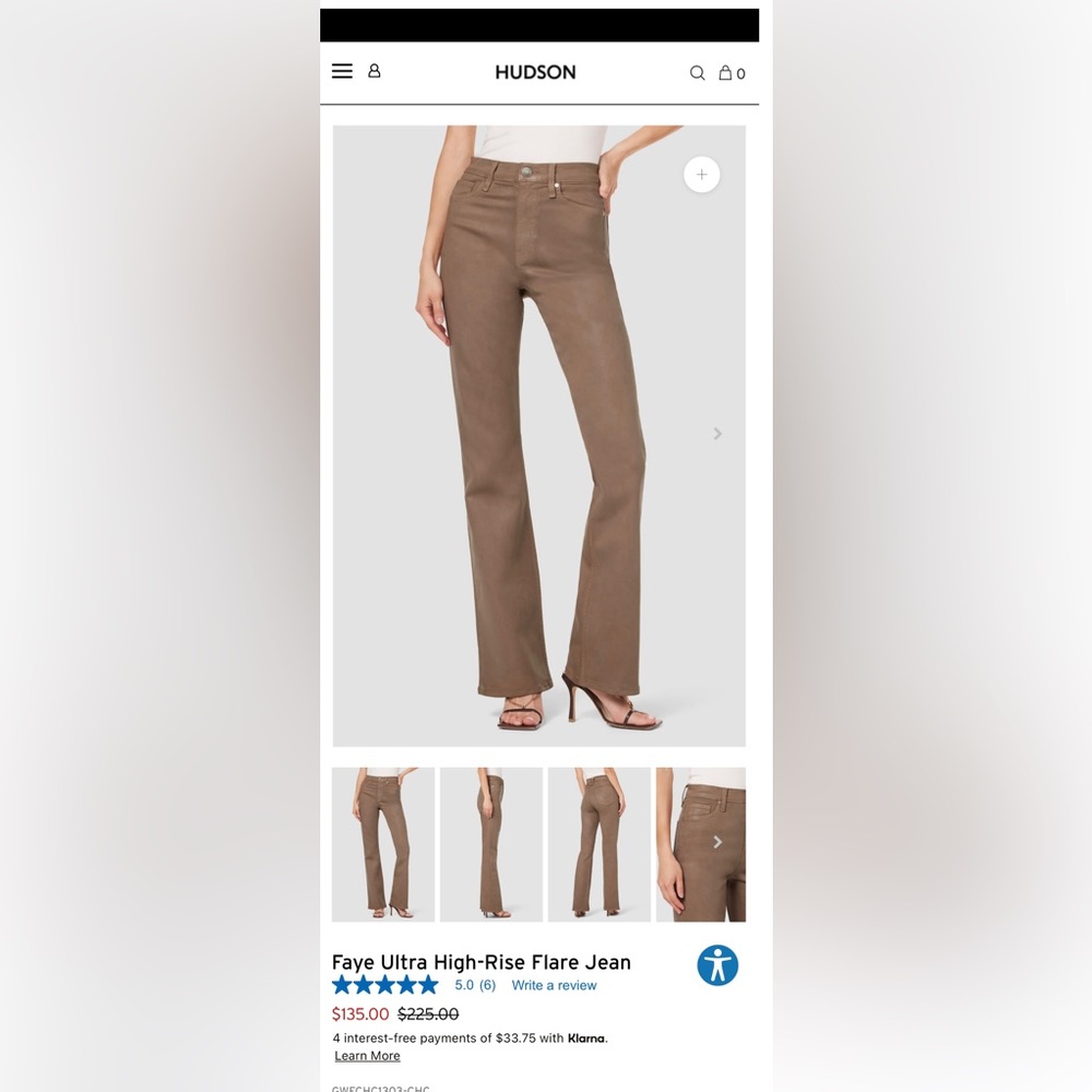 Hudson Faye Ultra High Rise Flare Jeans